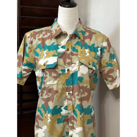 Sovereign Code Boys Arthur Button-Up Shirt Multicolor Camouflage Pockets XL New - Picture 2 of 9